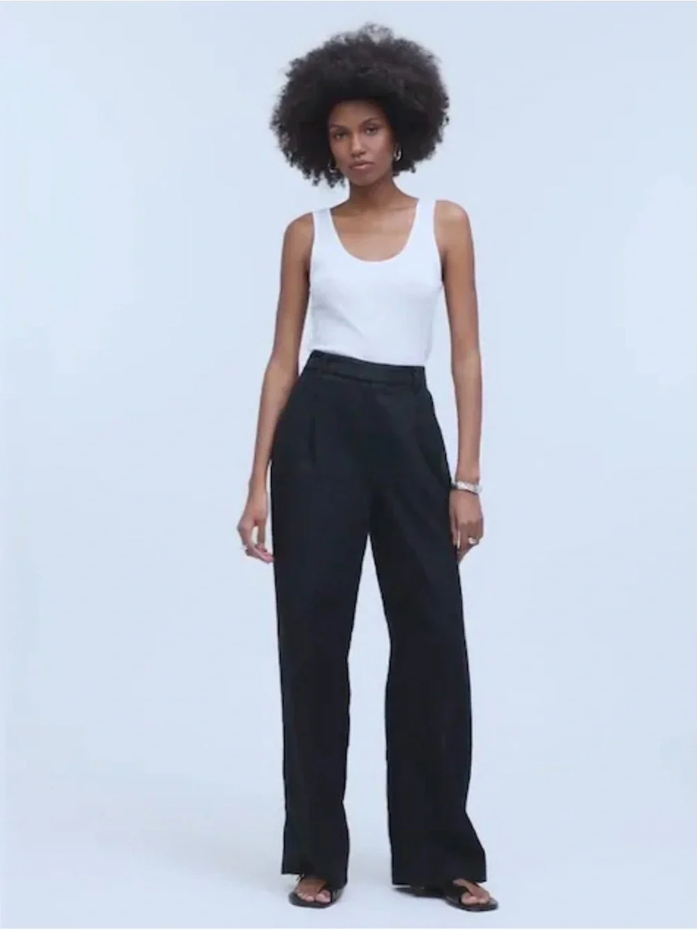 Madewell Harlow Wide Leg Trousers 100% Linen